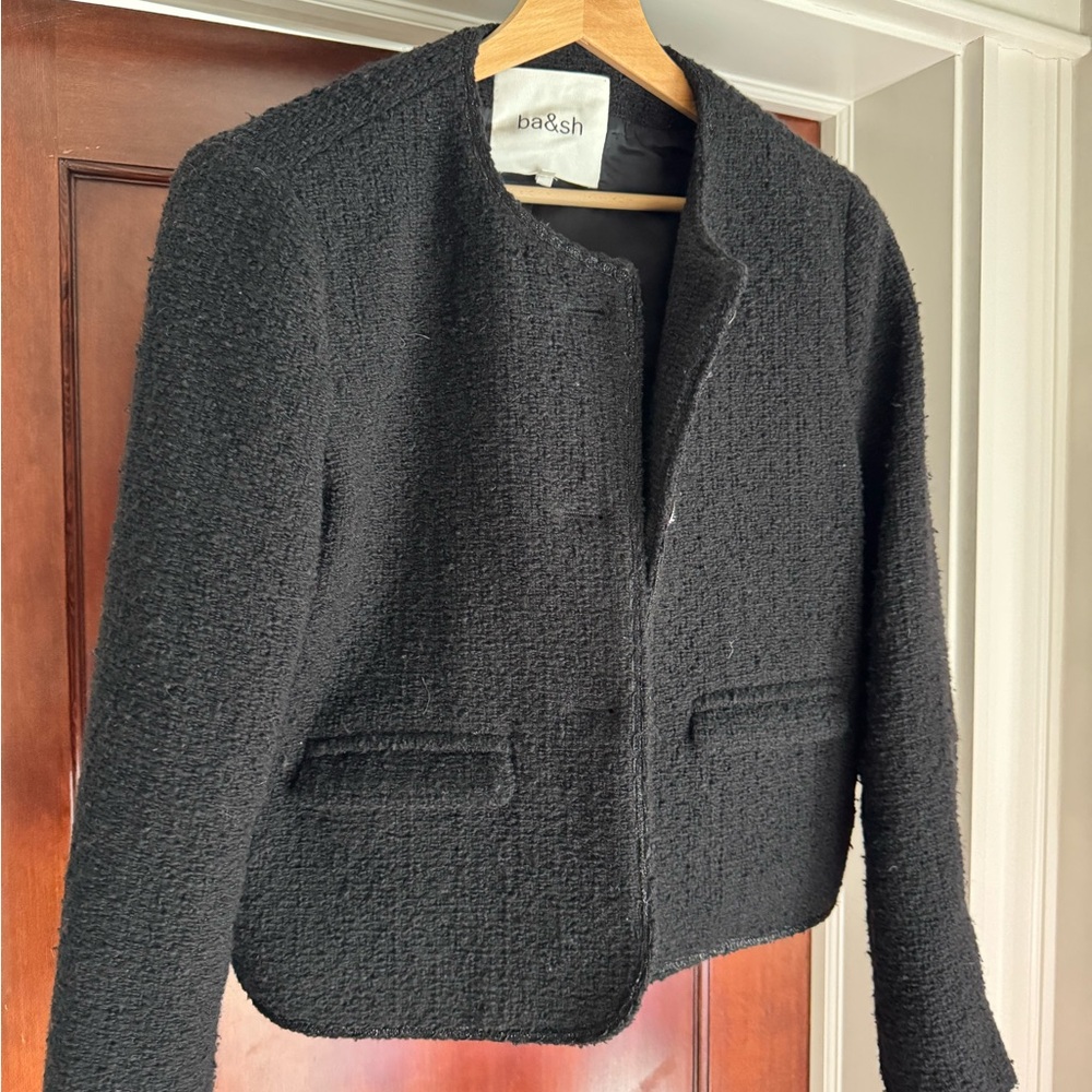 Ba&sh Textured Black Blazer